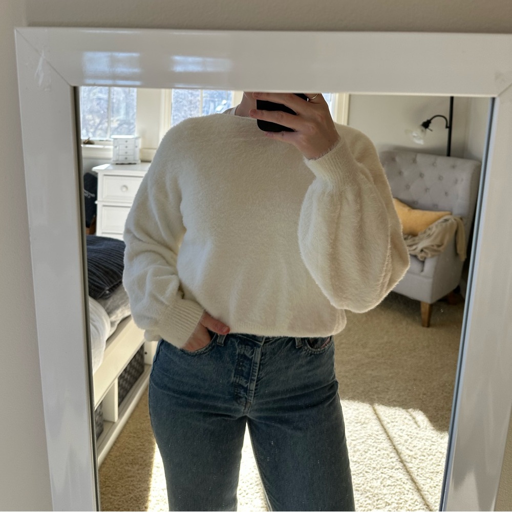 White Fuzzy Sweater